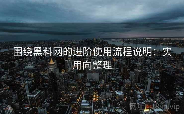 围绕黑料网的进阶使用流程说明：实用向整理