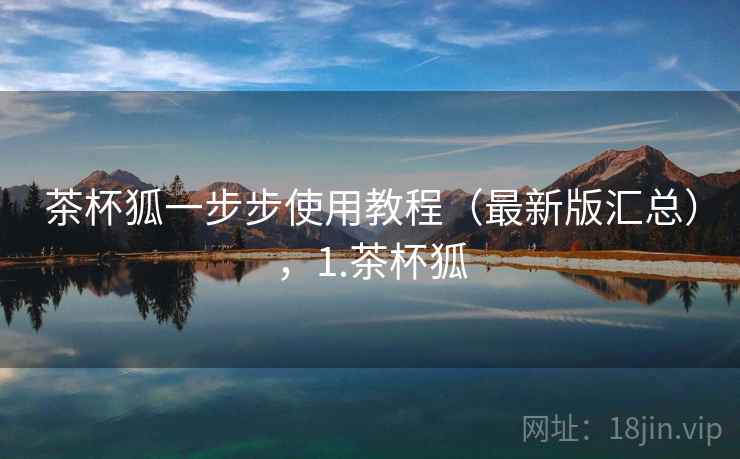 茶杯狐一步步使用教程（最新版汇总），1.茶杯狐